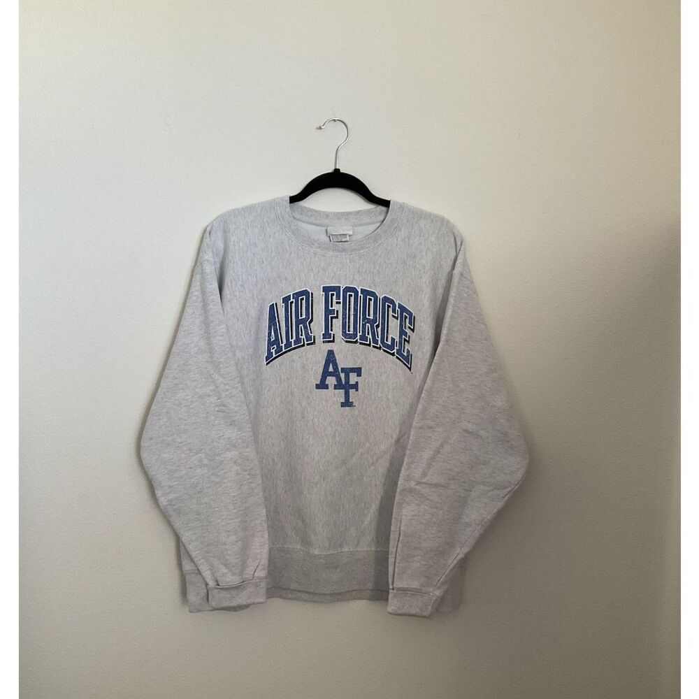 Champion Reverse Weave Air Force Crewneck Sweatshirt Heather Gray Mens XL